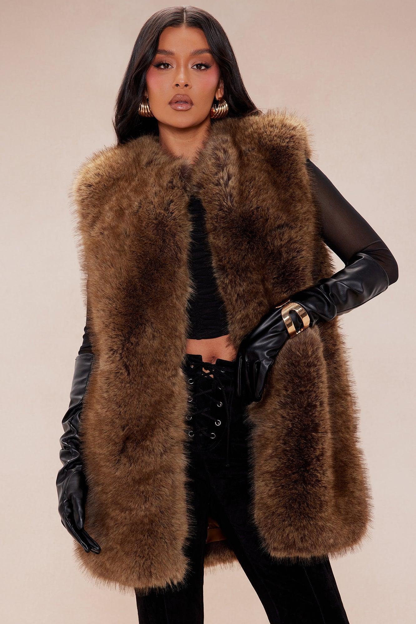 Denver Fur Vest - Mocha Product Image