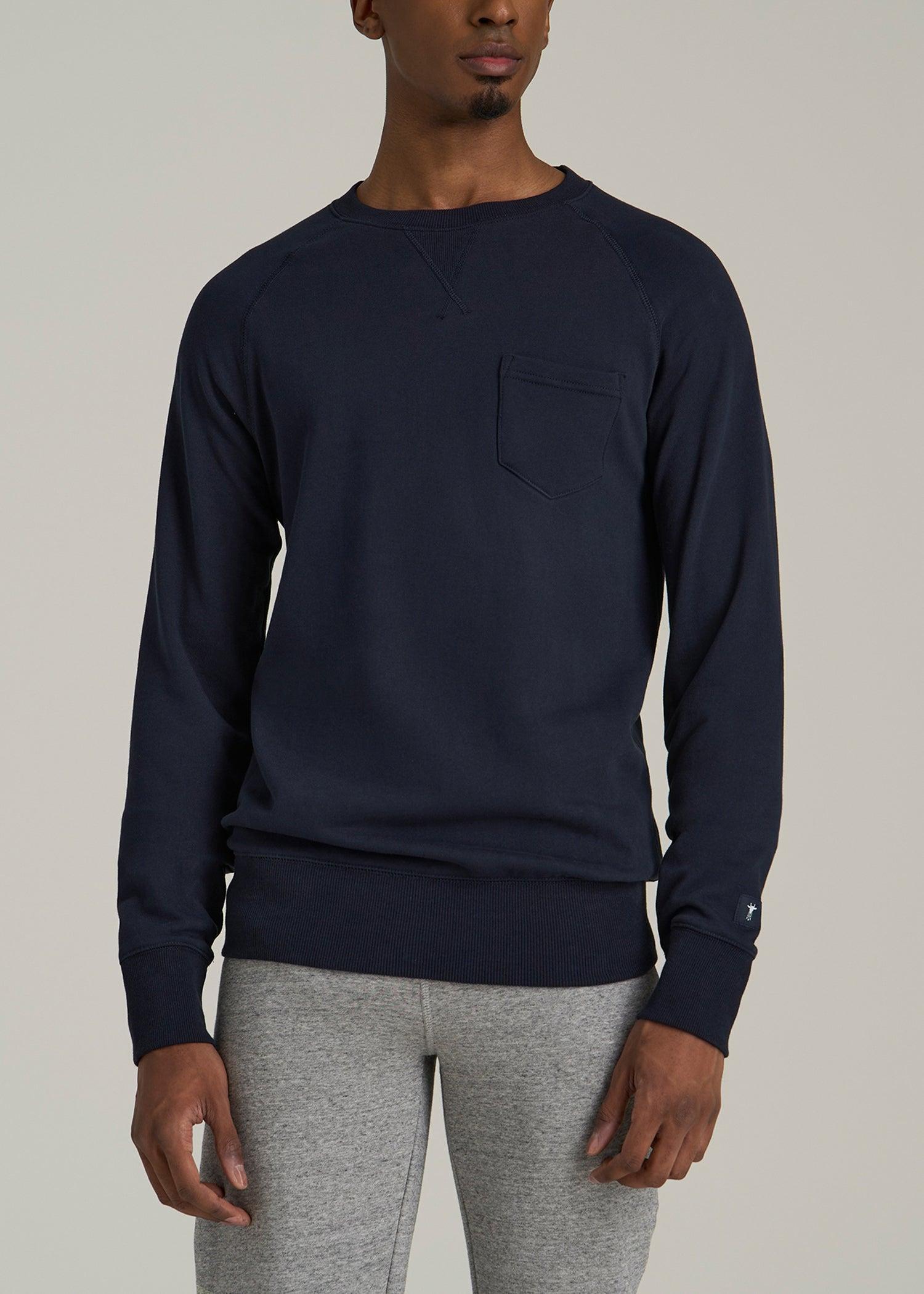 Wearever 2.0 French Terry Crewneck Sweatshirt for Tall Men in Evening Blue Male Product Image