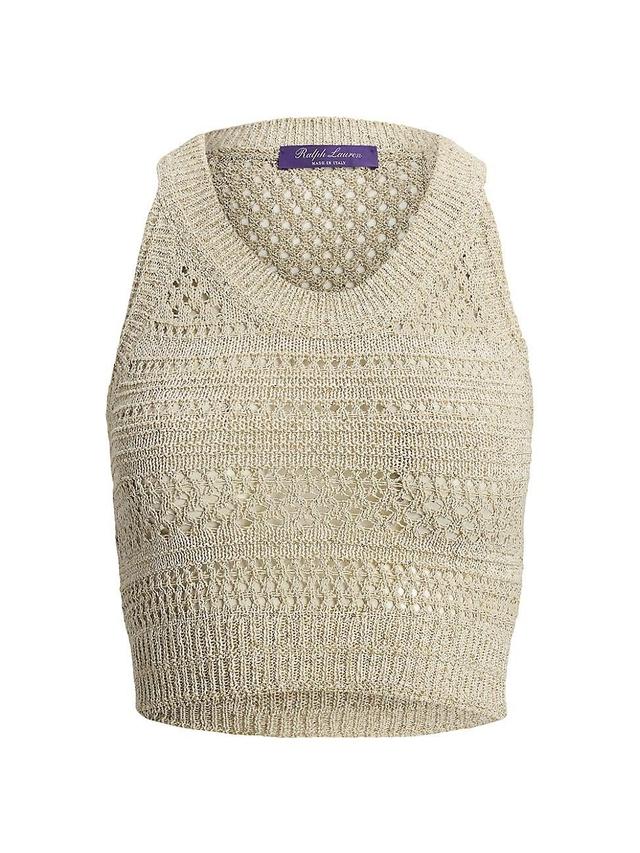 Womens Textured Knit Sleeveless Crop Top Product Image