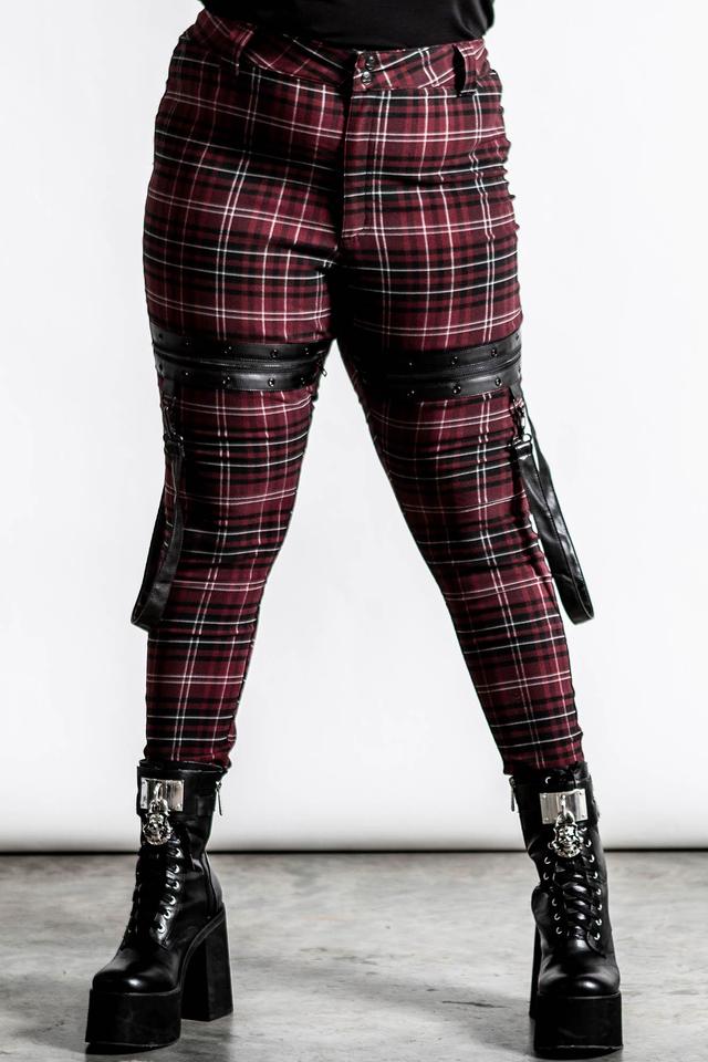 Dead Resistance Skinny Trousers [BLOOD TARTAN] [PLUS] Female Product Image