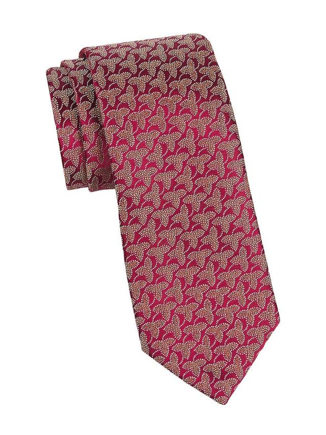 Mens Geometric Fleur Woven Silk Tie Product Image