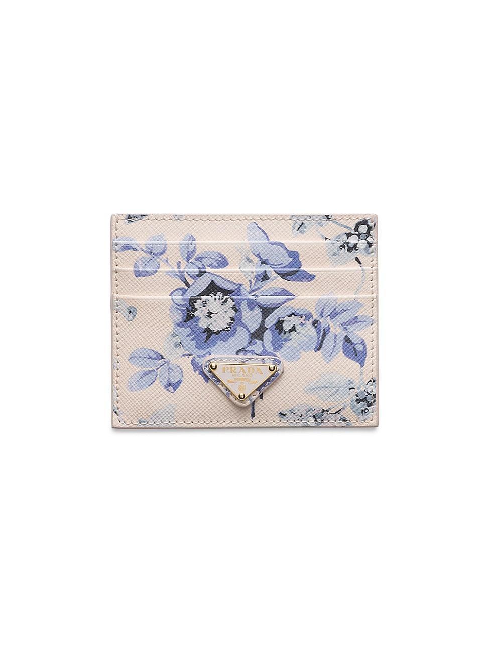 Womens Printed Saffiano Leather Card Holder Product Image