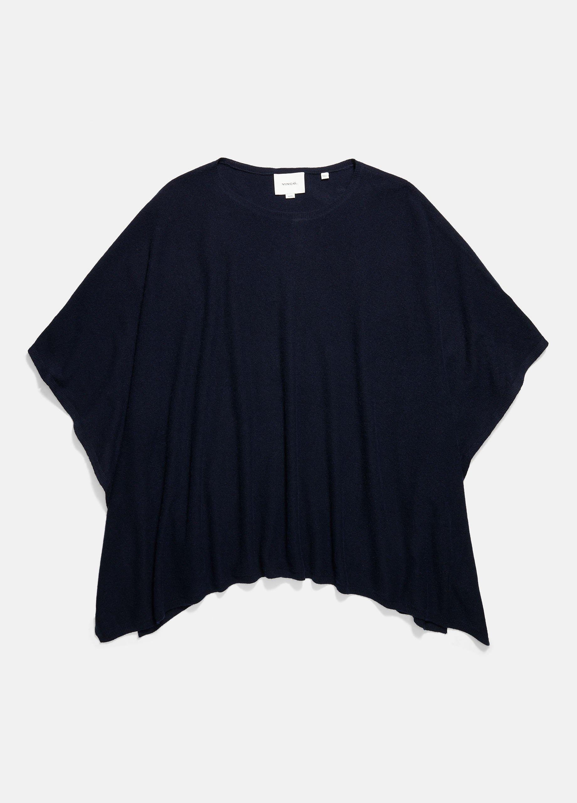 Reverse-Jersey Cashmere Boat-Neck Poncho Product Image