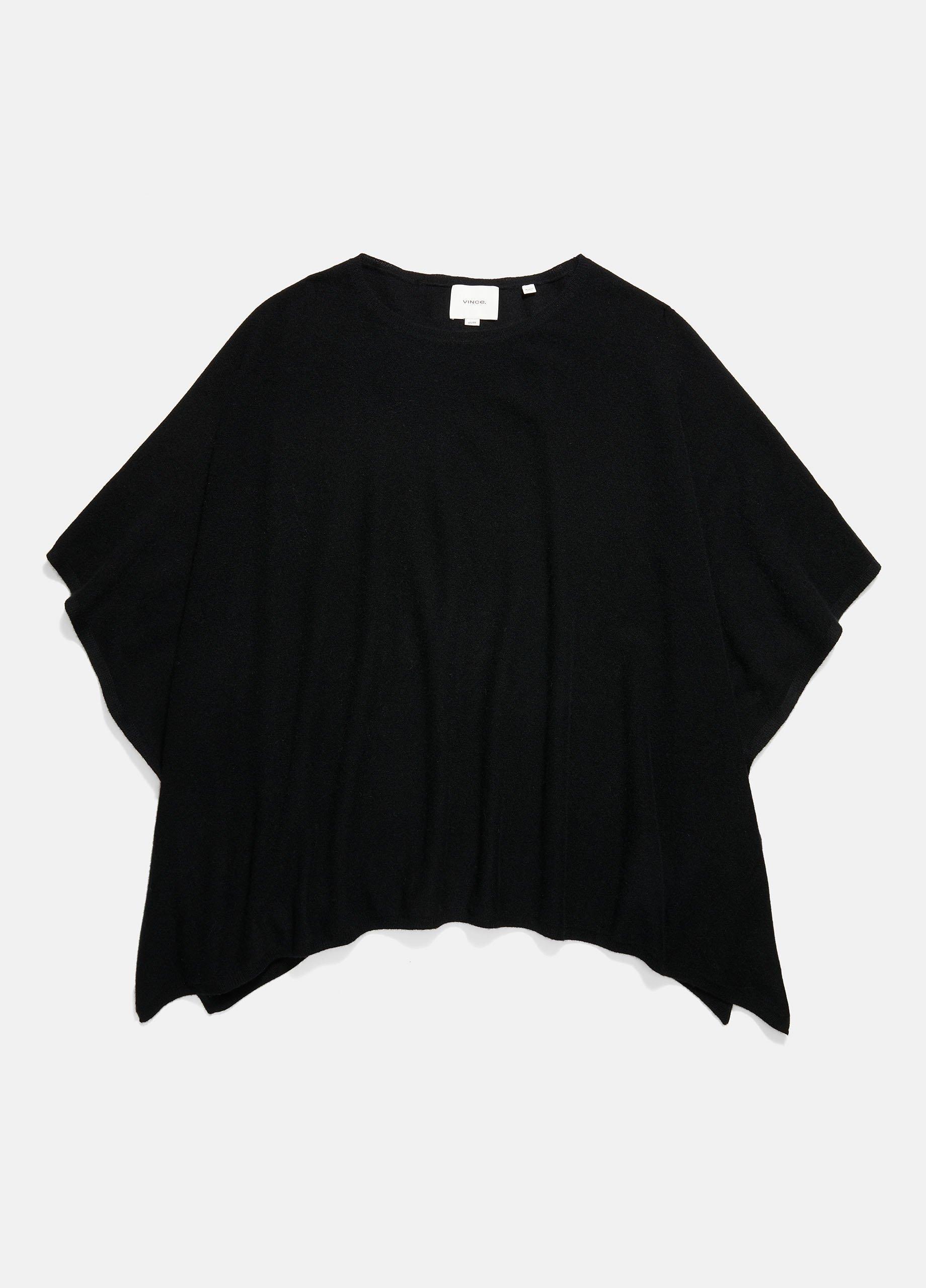 Reverse-Jersey Cashmere Boat-Neck Poncho Product Image