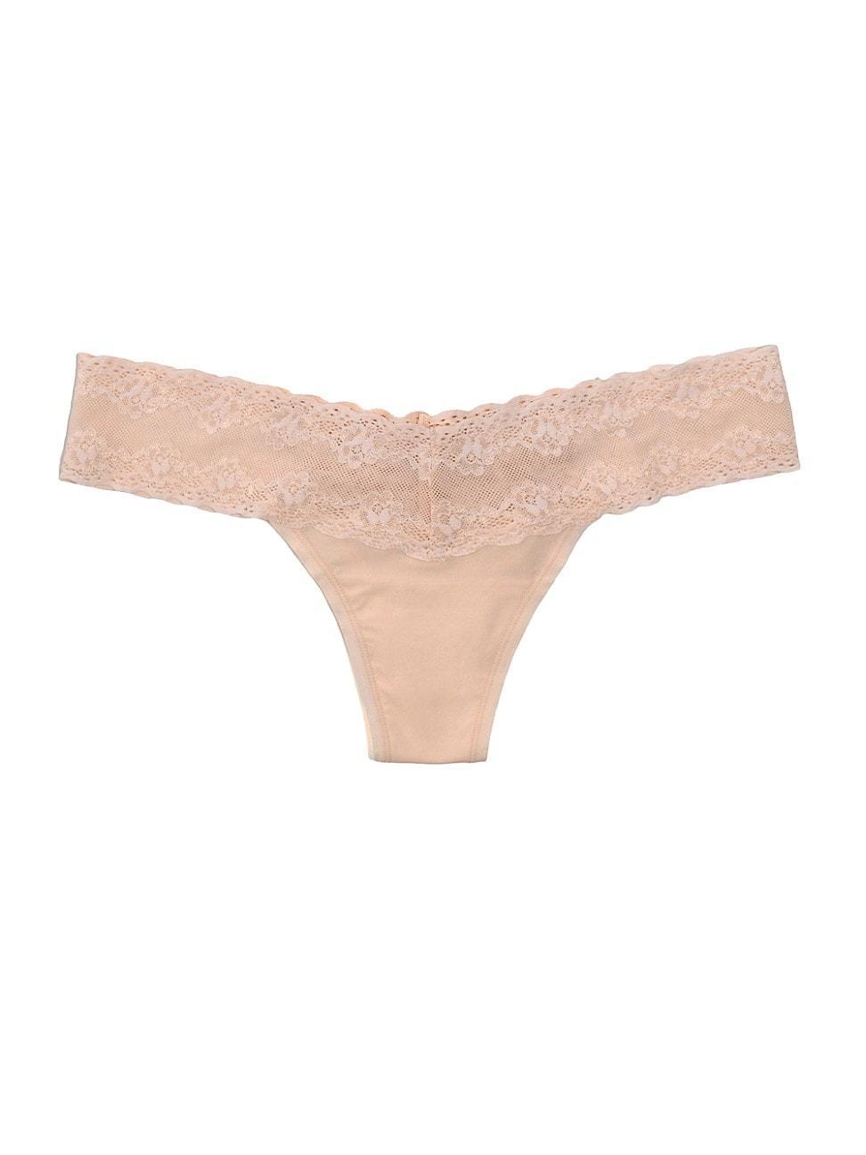 Womens Bliss Perfection Lace Trim One Size Thong Product Image