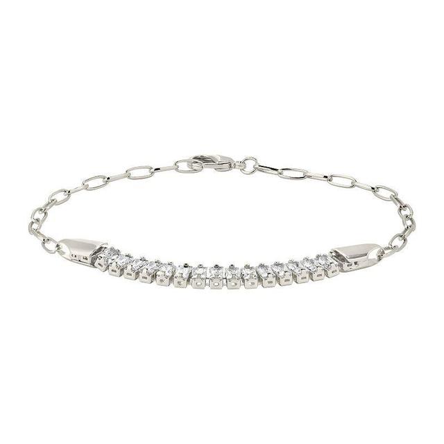 MC Collective Cubic Zirconia Mackenna Chain Bracelet, Womens Silver Tone Product Image