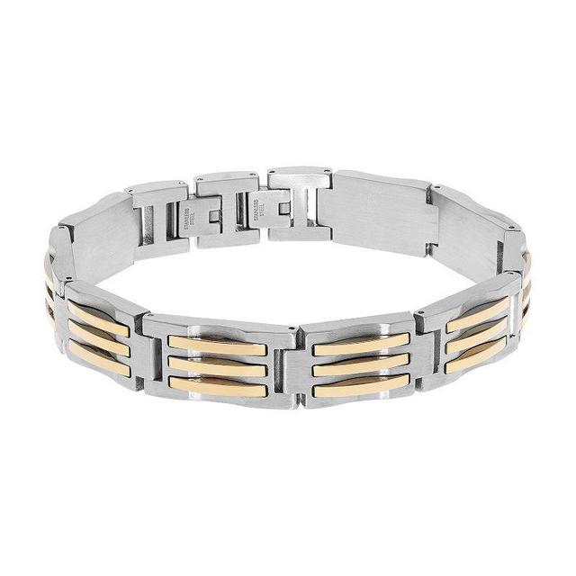 LYNX Mens Yellow Ion Plated Stainless Steel Link Bracelet Multicolor Product Image