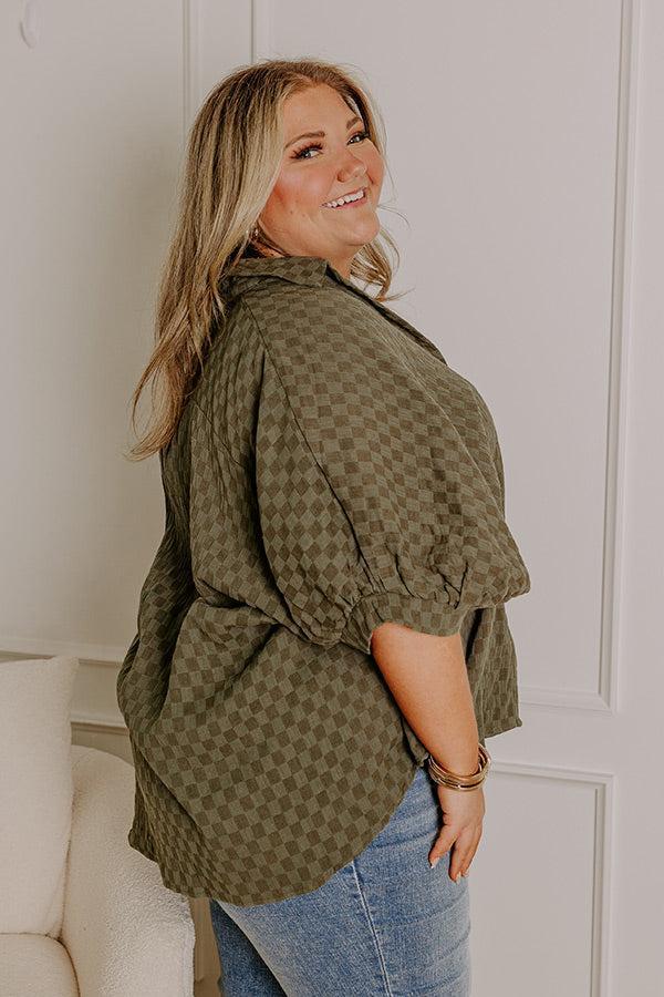 Fit Check Oversized Button Up in Olive Curves Product Image