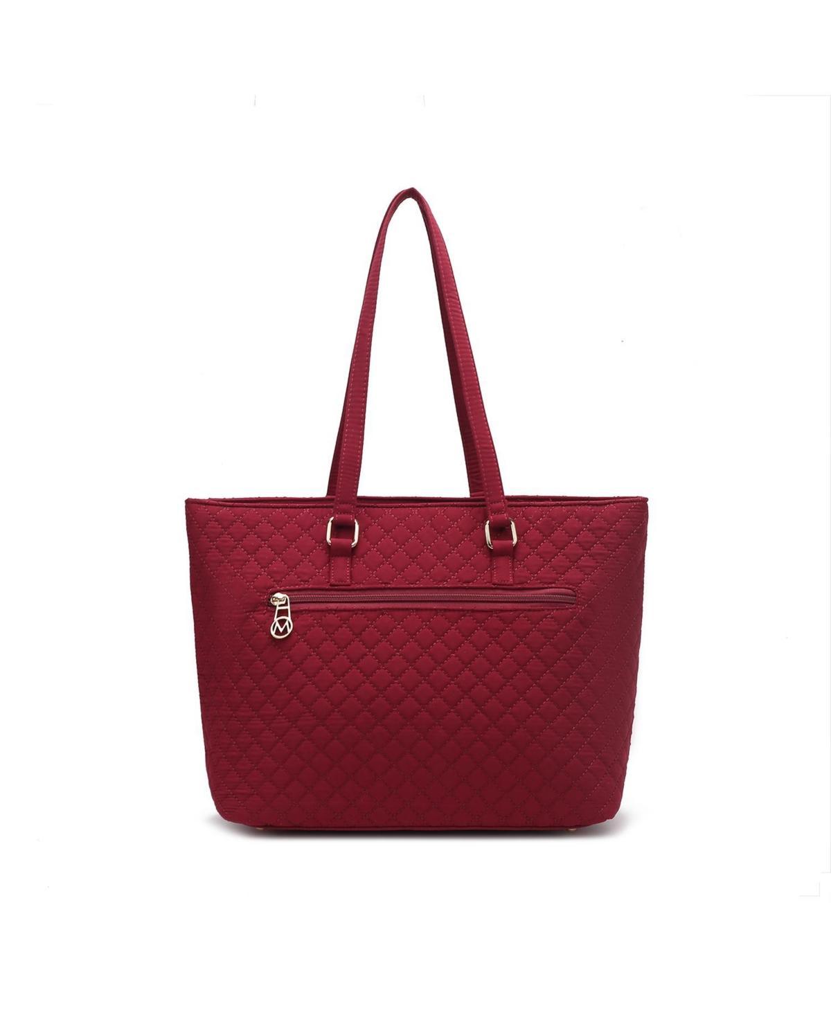 Mkf Collection Hallie Solid Quilted Cotton Women s Tote Bag by Mia K Product Image