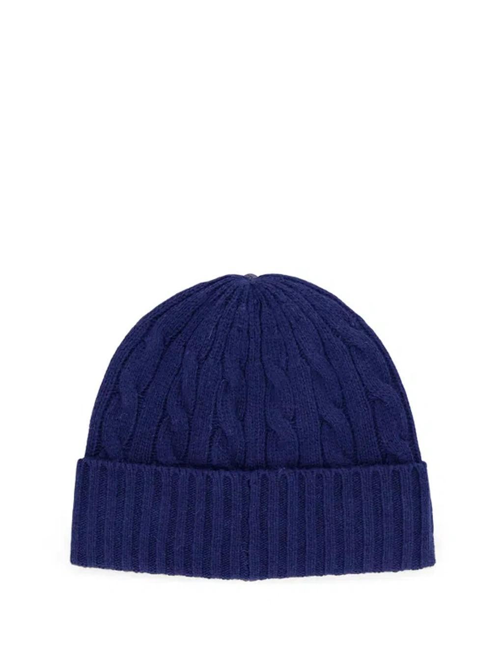 POLO RALPH LAUREN Classic Logo Embroidered Beanie In Blue Product Image