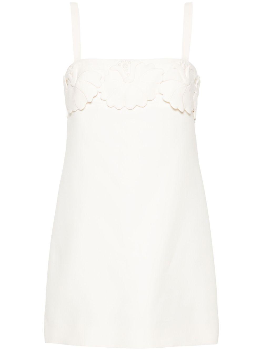 VALENTINO Crepe Couture Short Dress In Beige Product Image