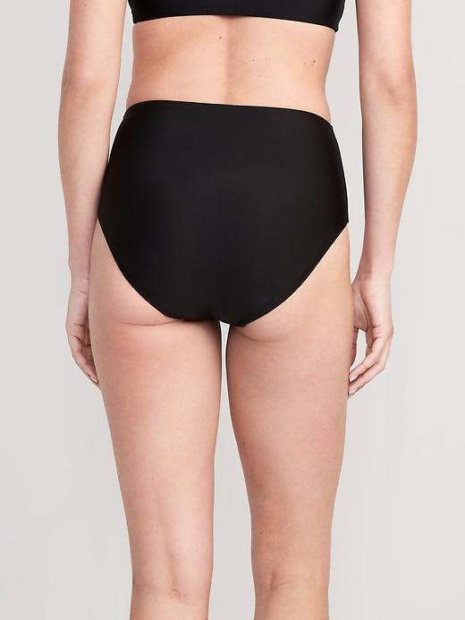 High-Waisted Bikini Swim Bottoms Product Image