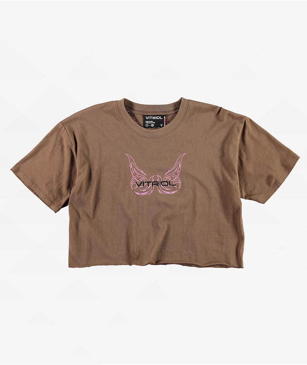 Vitriol Kiki Brown Crop T-Shirt Product Image