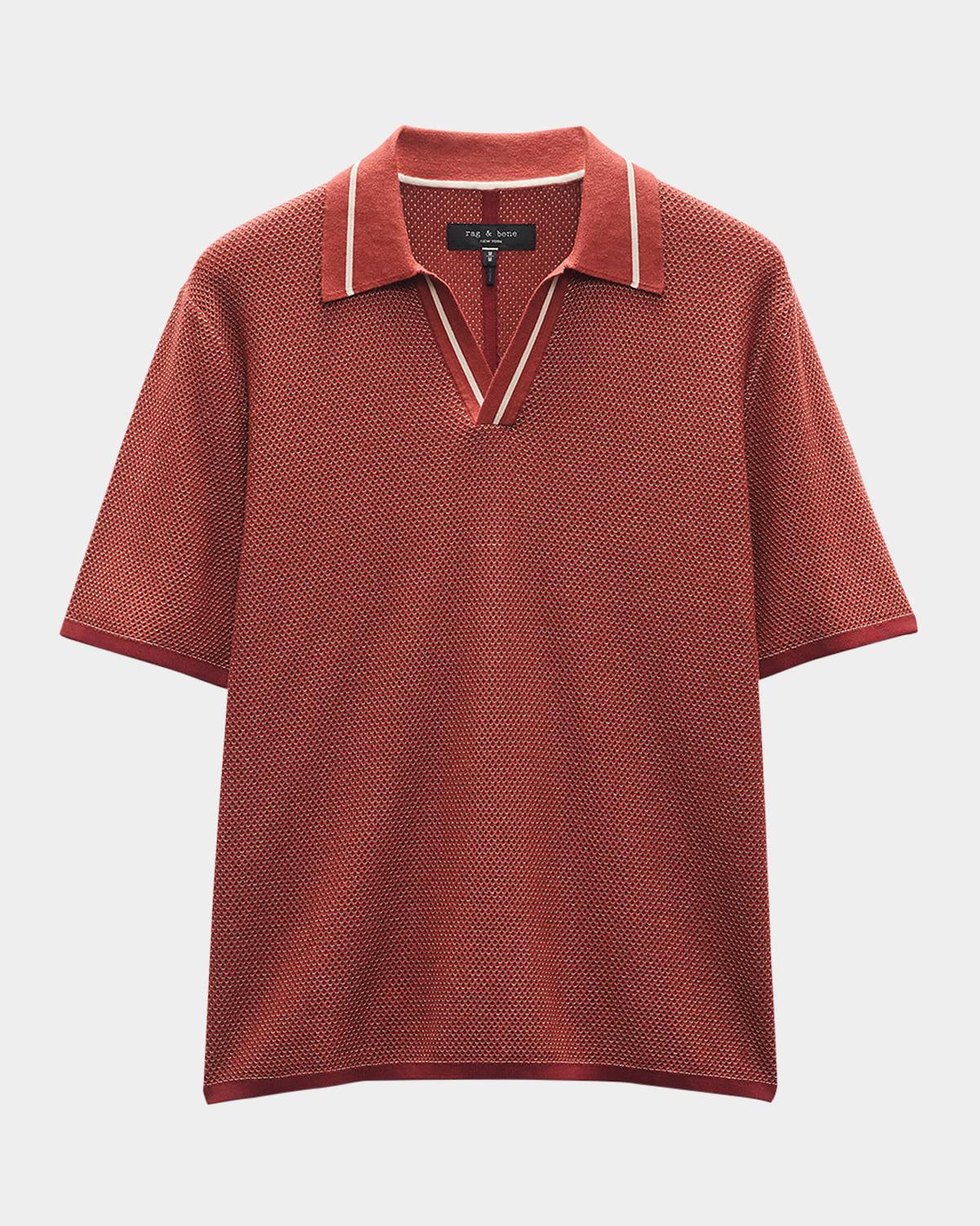 Mens Hamlin Polo Shirt with Johnny Collar Product Image