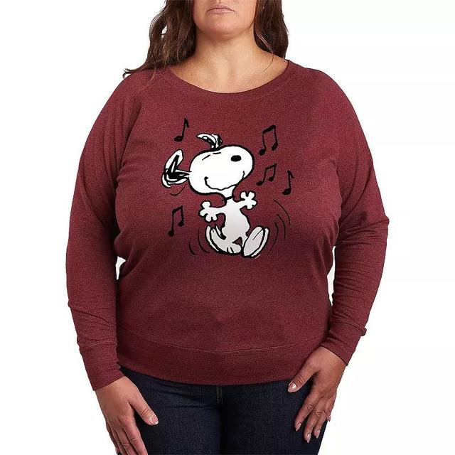 Disneys Mickey Mouse Plus Size Antlers Gold Lightweight French Terry Sweatshirt, Womens Grey Dark Red Product Image