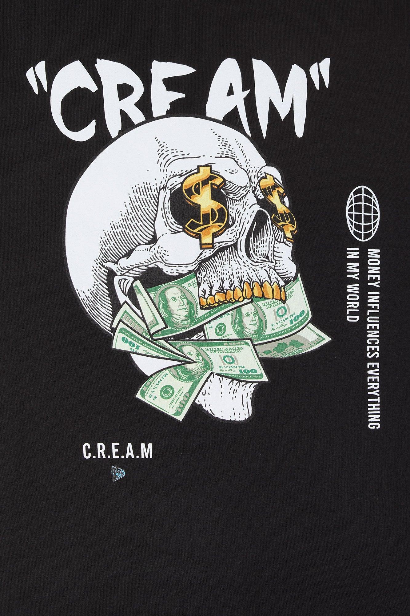 Cream Graphic T-Shirt Male Product Image