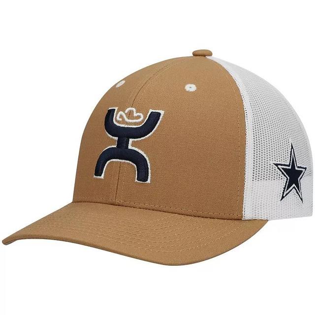 Mens HOOey Tan/White Dallas Cowboys Logo Trucker Snapback Hat Product Image