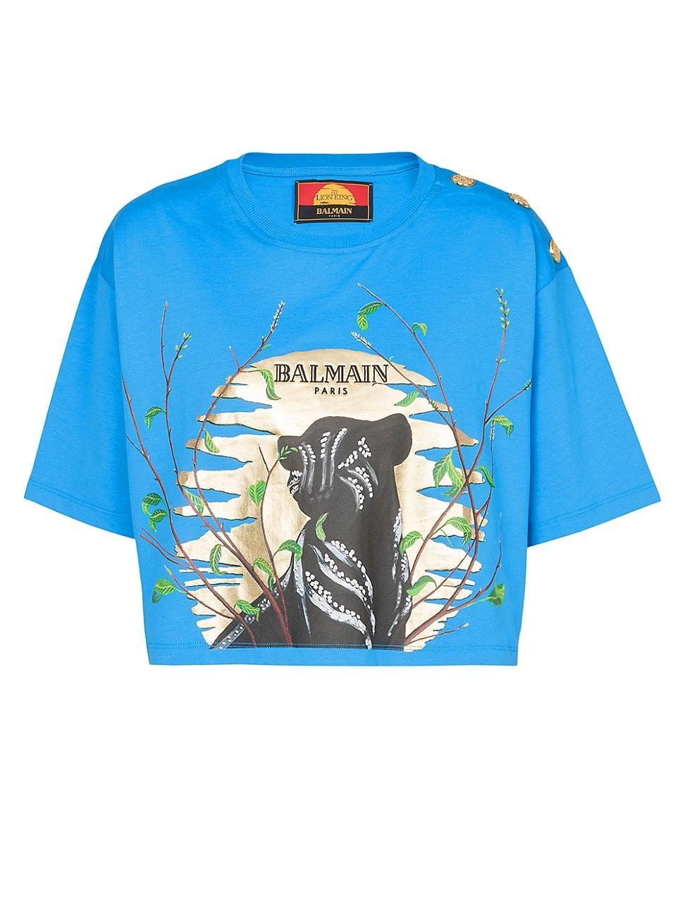 Womens Disney x Balmain: The Lion King Panther Crop T-Shirt Product Image