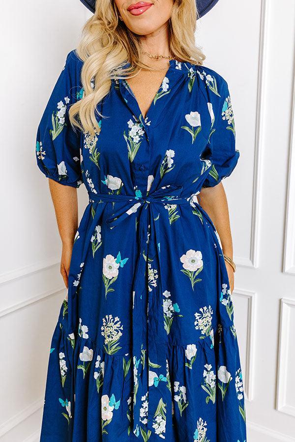 Southern Countryside Floral Midi in Blue Curves Product Image