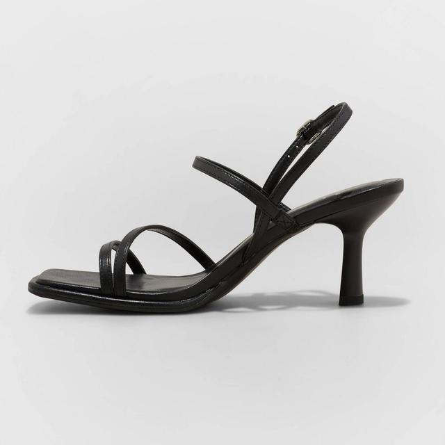 Womens Dottie Strappy Heels - A New Day Black 7.5 Product Image