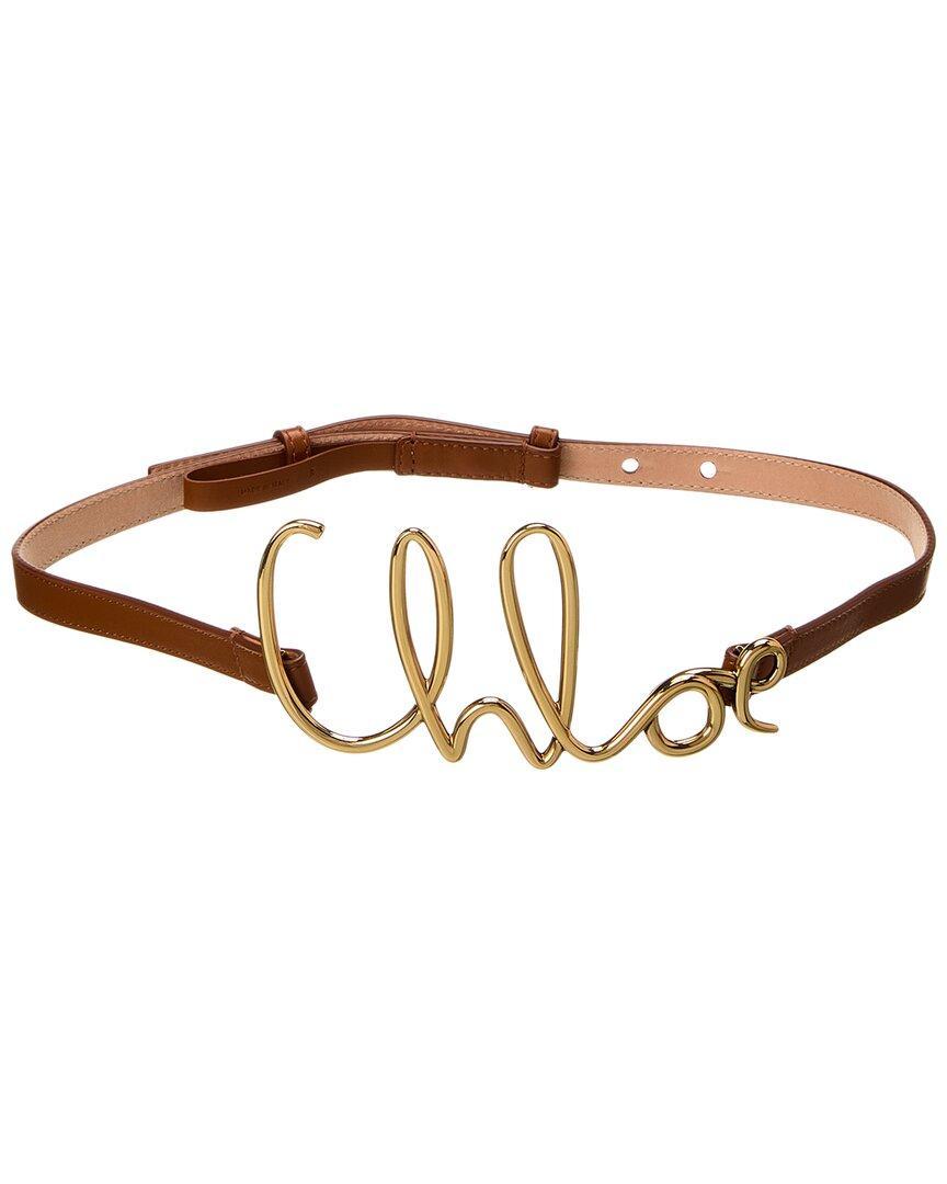 Iconic Small Leather Belt In Brown Product Image