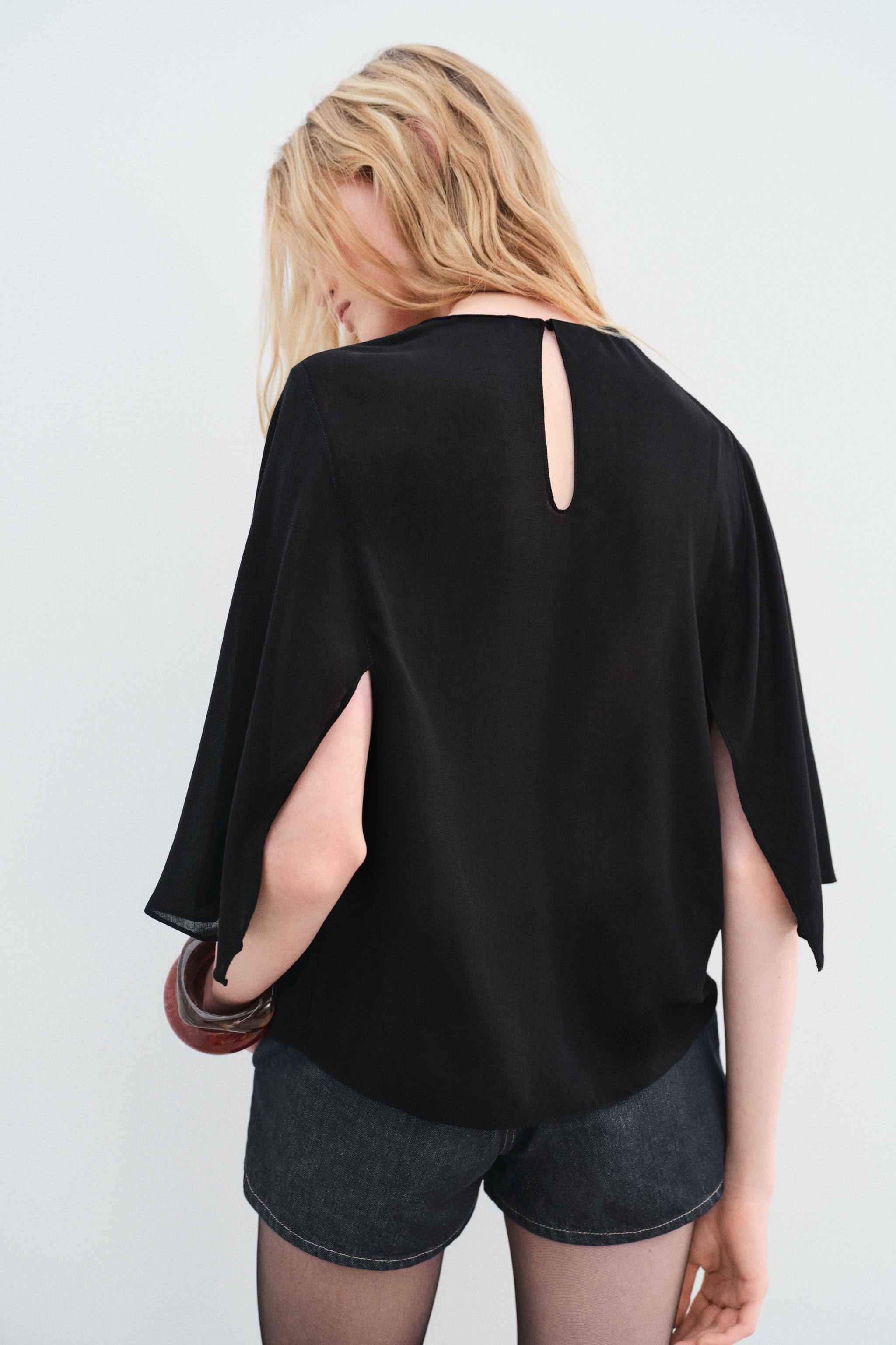 FLOWY CAPE BLOUSE ZW COLLECTION Product Image