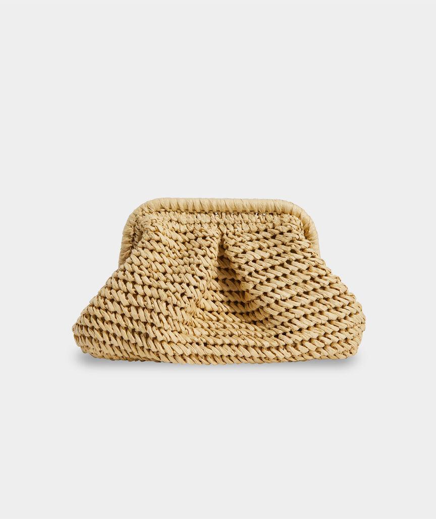 Crochet Straw Clamshell Clutch Product Image