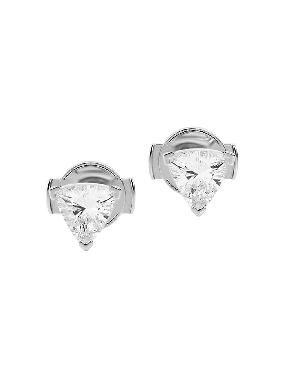 Womens 14K White Gold & 1 TCW Lab-Grown Diamonds Stud Earrings Product Image