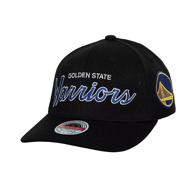 Mens Mitchell & Ness Black Golden State Warriors Mvp Team Script 2.0 Stretch-Snapback Hat Product Image