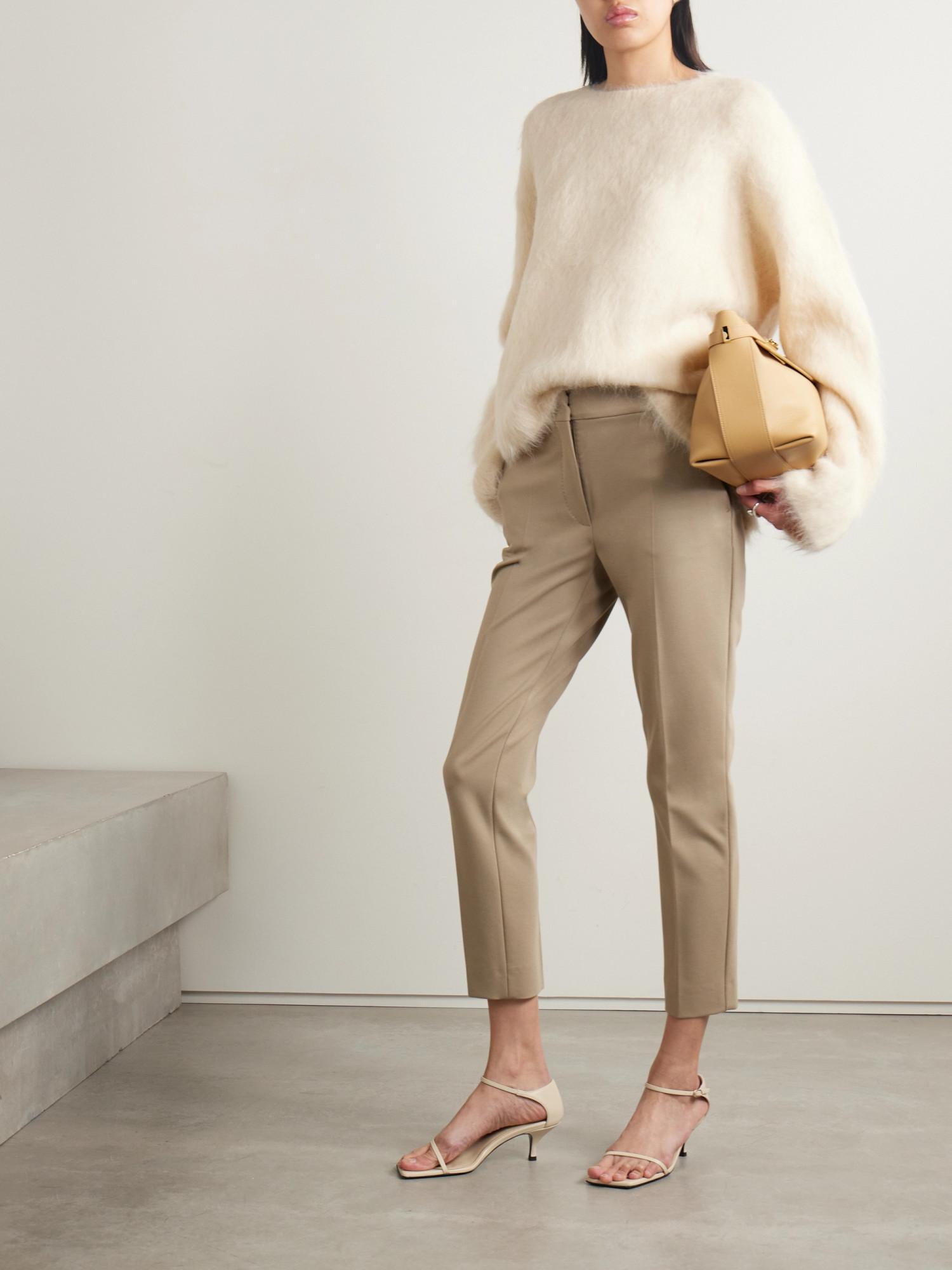 MAX MARA Viscose Plain Knitted Trousers In Nude Product Image