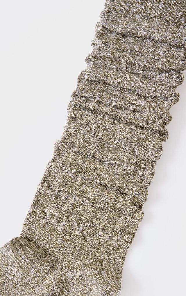 Olive Slouchy Knitted Marl Socks Product Image