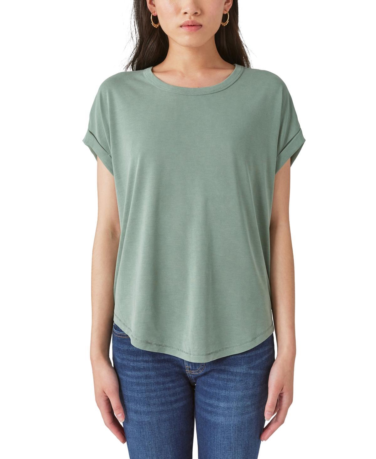 Lucky Brand Short Sleeve Sandwash Dolman Tee (Shell ) Women's Clothing Product Image