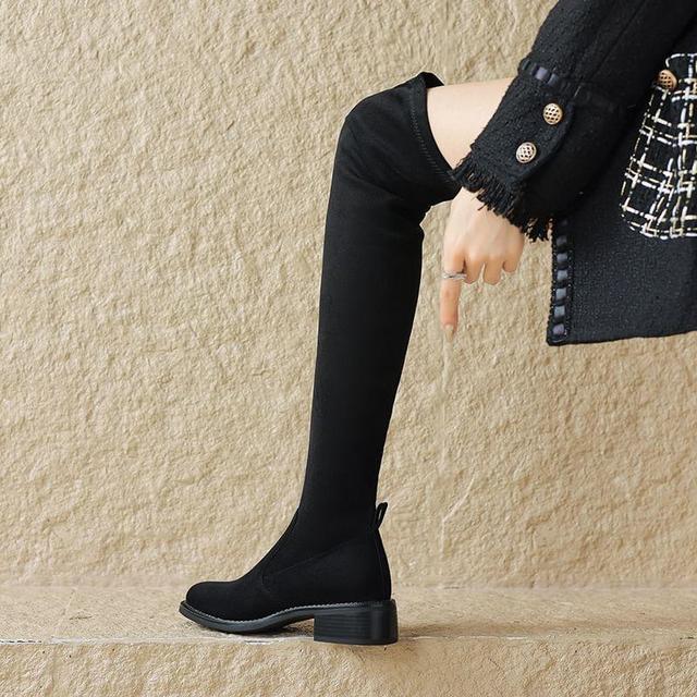 Faux Suede Over The Knee Boots Product Image