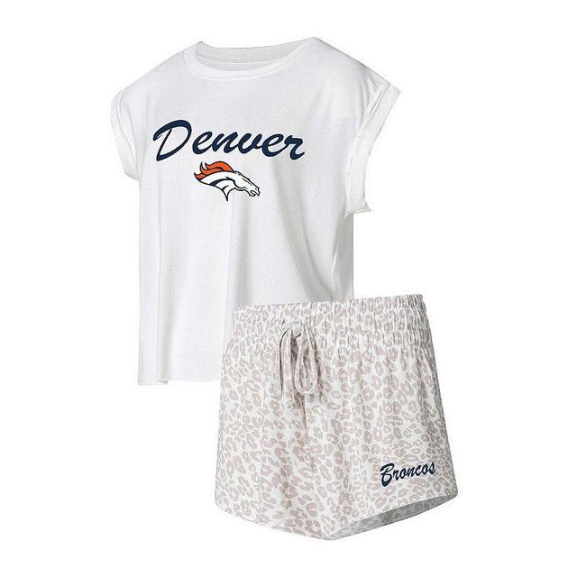 Womens Concepts Sport /Cream Denver Broncos Montana Knit T-Shirt & Shorts Sleep Set Product Image