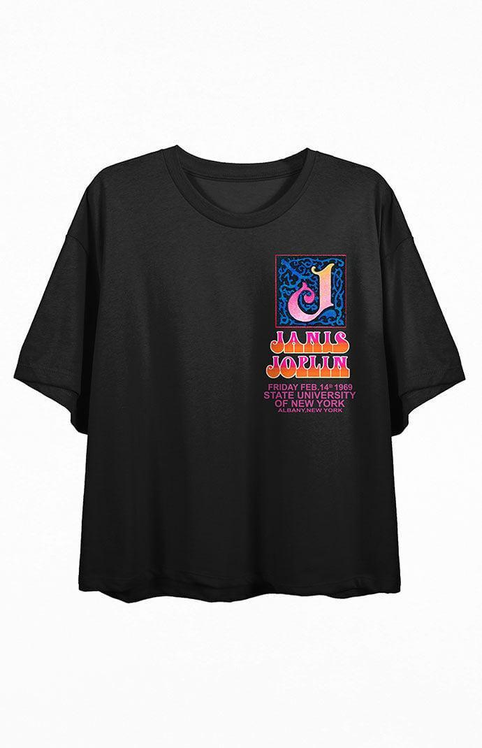 Womens Janis Joplin Vibrant Poster Cropped T-Shirt Product Image