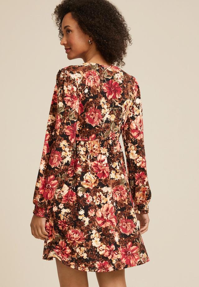 24/7 Floral Long Sleeve Mini Dress Product Image