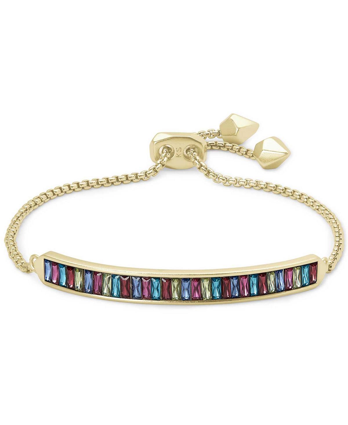 Kendra Scott Jack Adjustable Gold Chain Bracelet in Multi Crystal | Nano Crystal Product Image