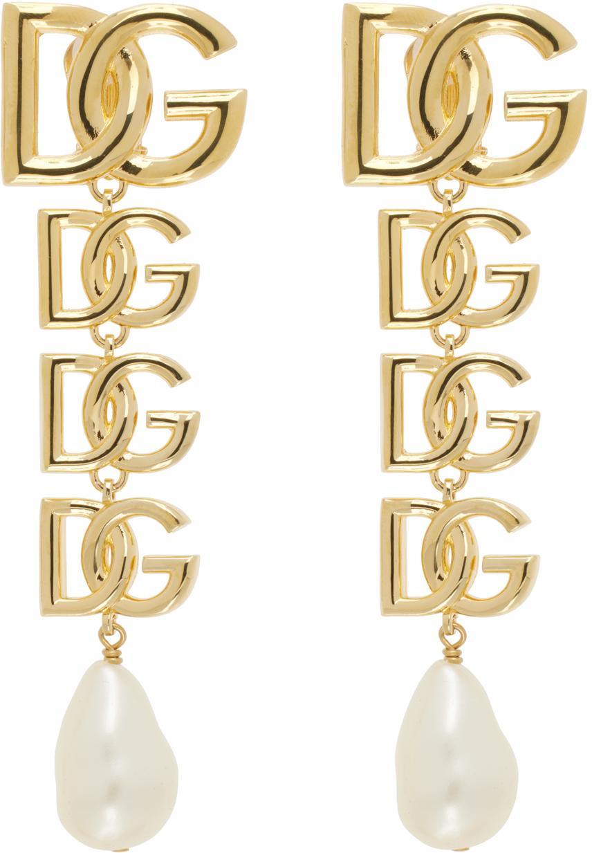 Gold Clip-on Logo Earrings In Zoo00 Oro Product Image