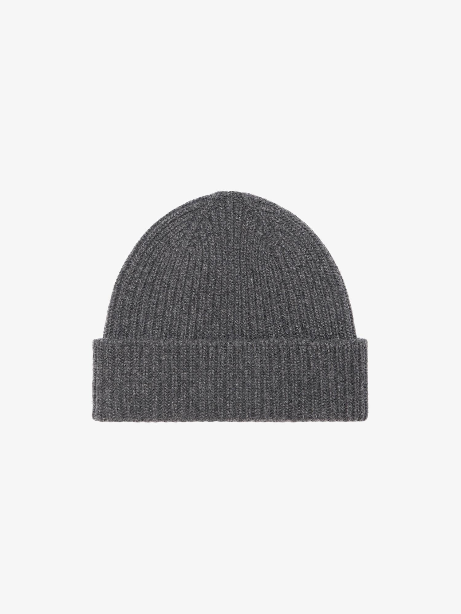 Ribbed beanie in wool and cashmere Product Image