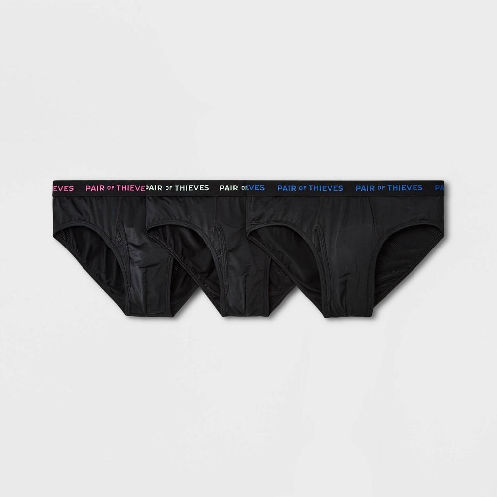 Pair of Thieves Mens 3pk Super Fit Briefs - Solid Black S: Comfort Waistband, Quick-Draw Fly, Mid Rise, Polyamide & Spandex Product Image