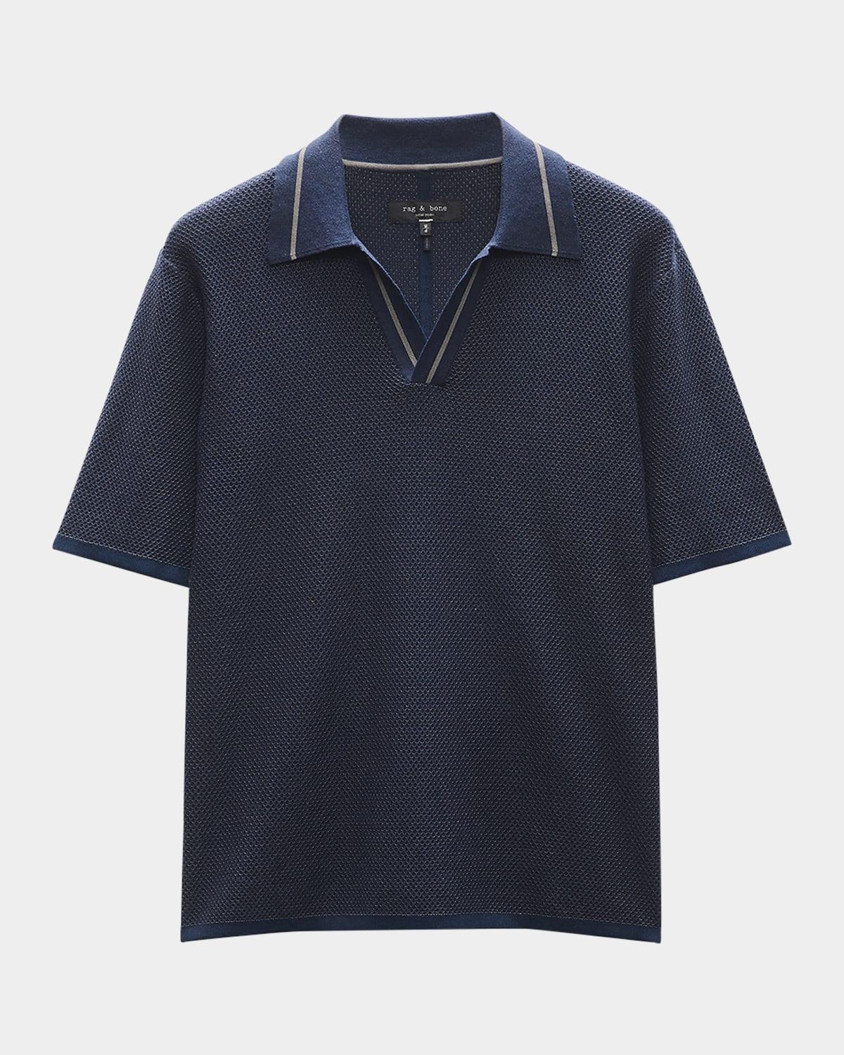 Mens Hamlin Polo Shirt with Johnny Collar Product Image