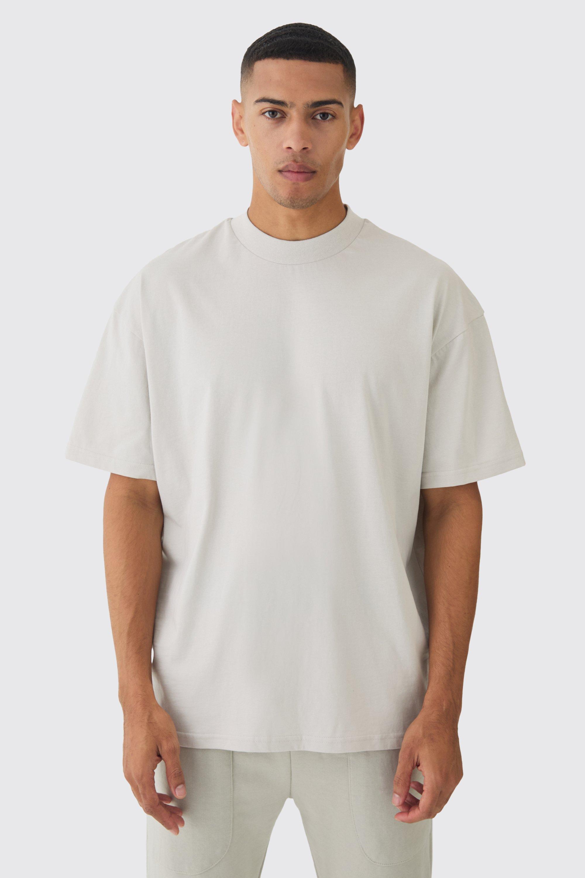 Man Oversized Extended Neck Heavyweight T-shirt | boohooMAN USA Product Image