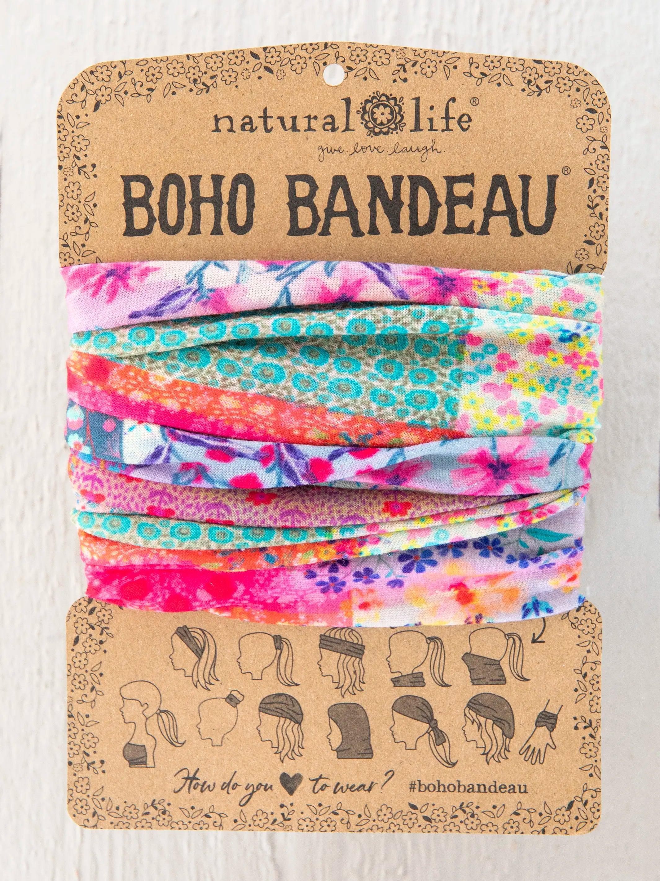 Full Boho Bandeau® Headband - Pink Watercolor Patchwork Product Image