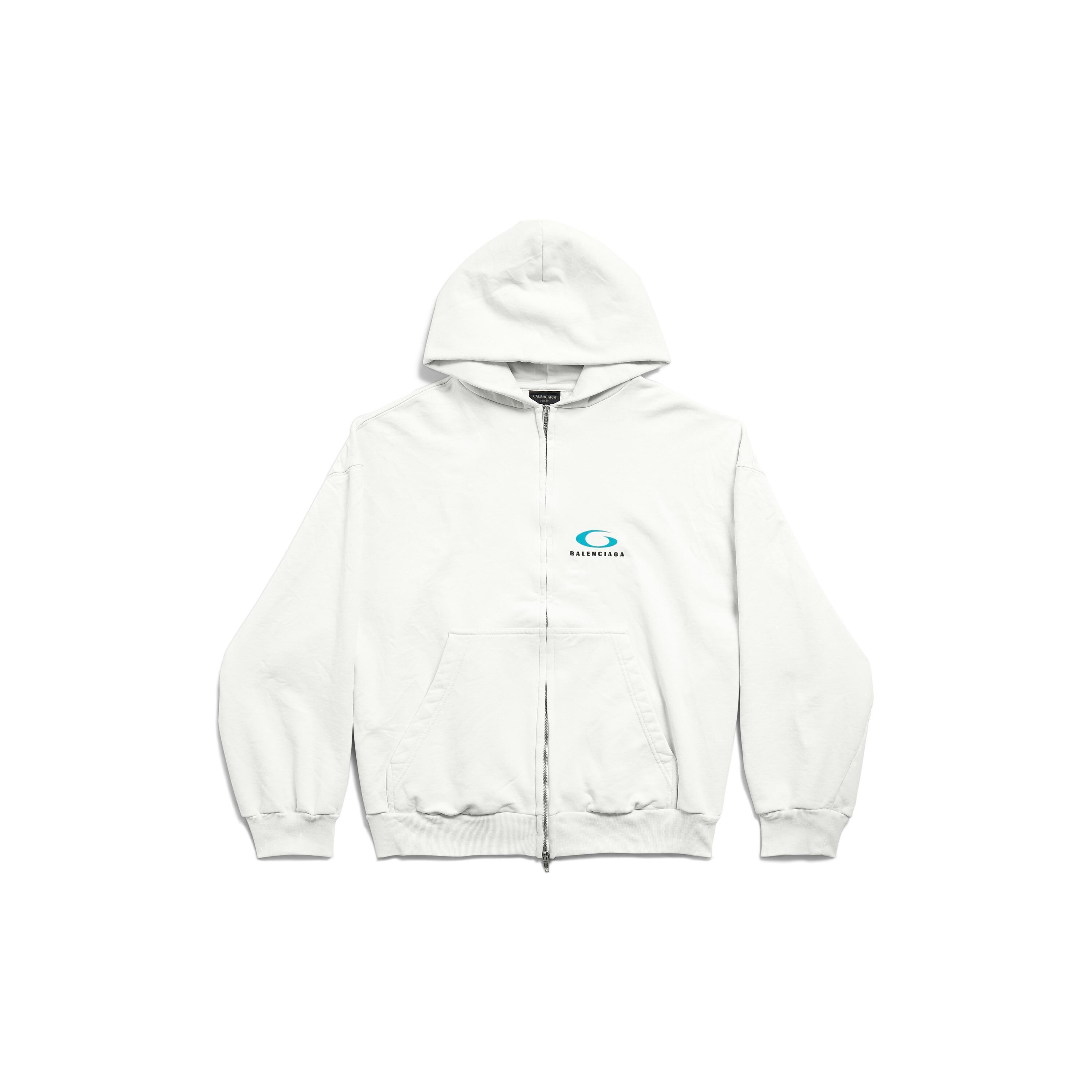 Men's Loop Sports Icon Zip-up Hoodie Regular Fit in White Product Image