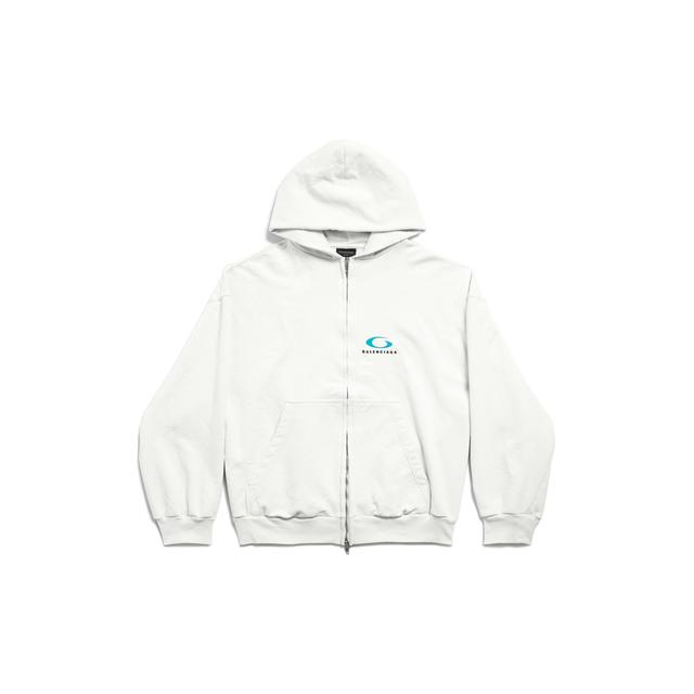 Men's Loop Sports Icon Zip-up Hoodie Regular Fit in White Product Image