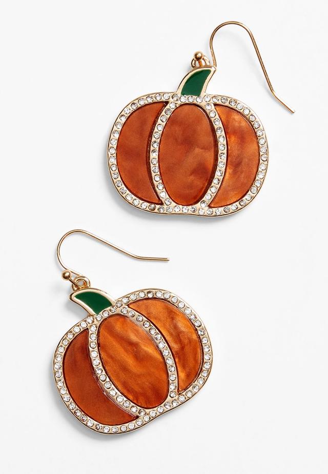 Resin Pumpkin Drop Earrings Product Image