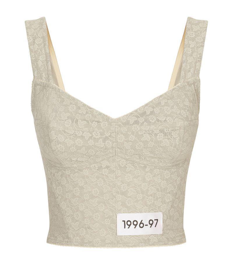 Floral Jacquard Corset In Light Grey 5 Product Image