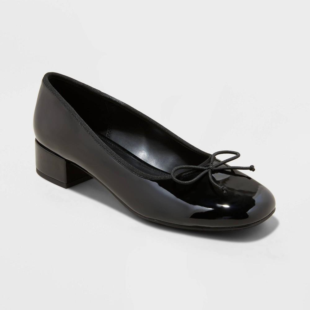 Womens Wide Width Joy Ballet Pumps - A New Day Black 11W Product Image