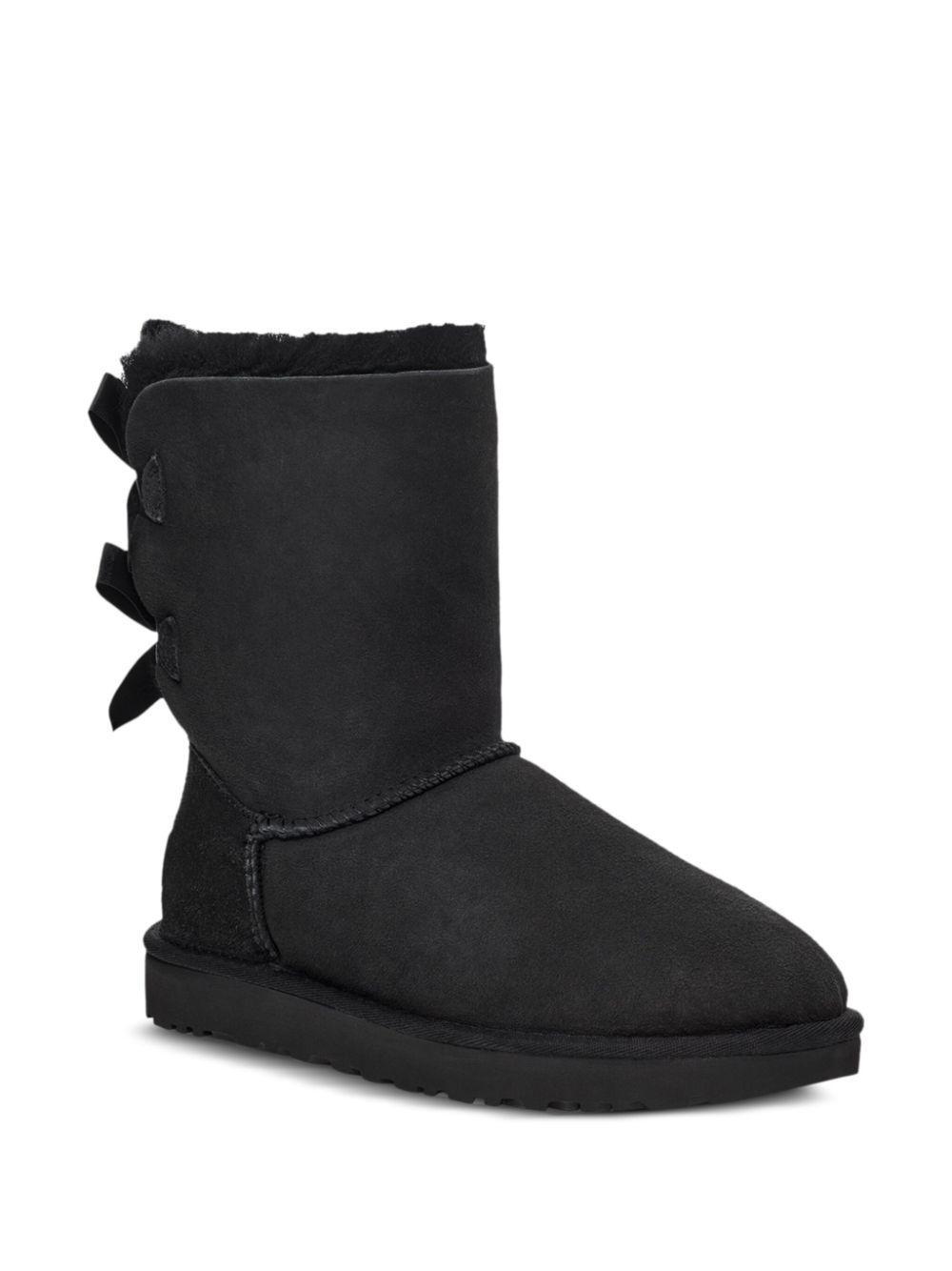 UGG Bailey Bow Ii Low Heels Ankle Boots In Black Suede Product Image