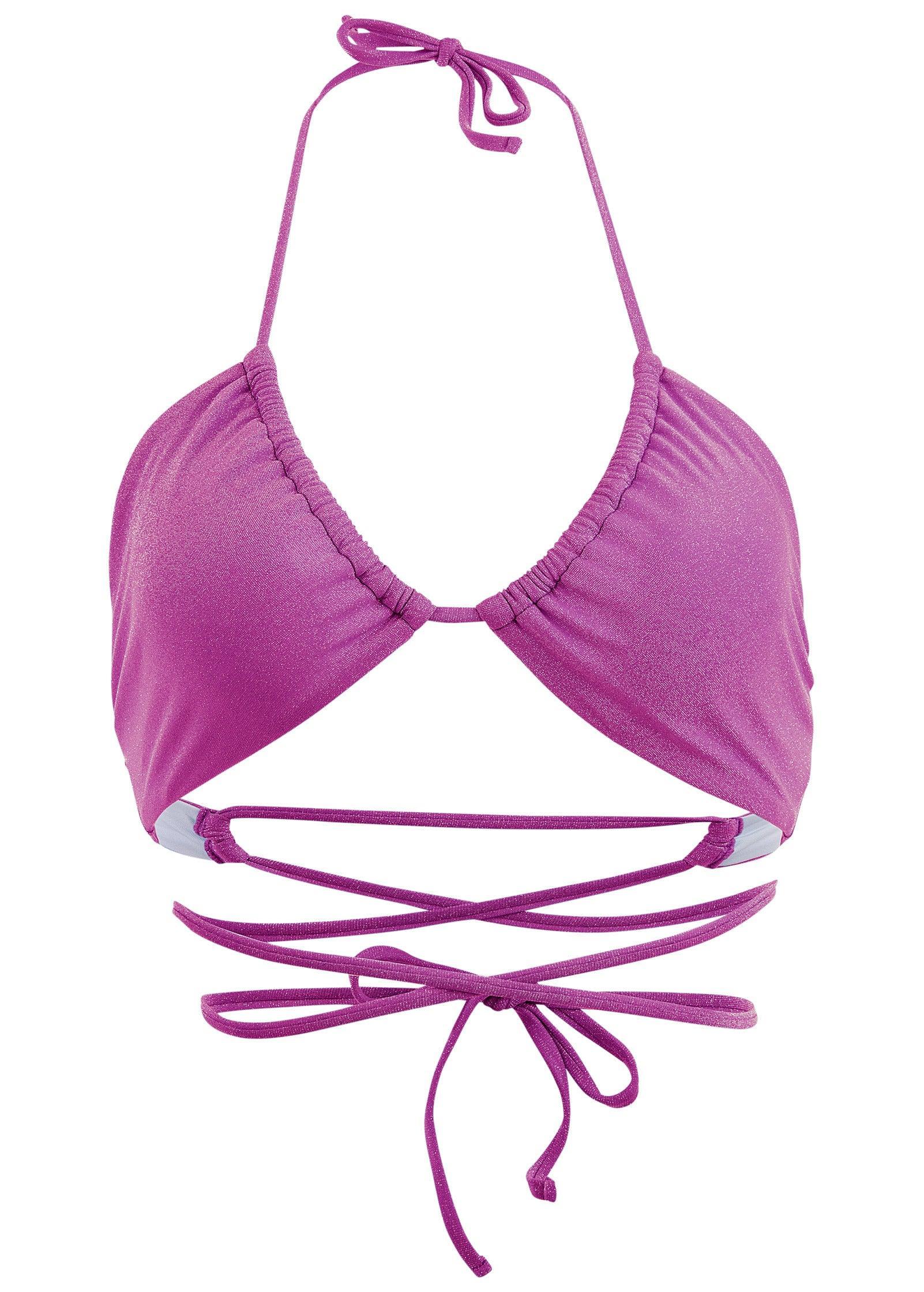 Ibiza Triangle Bikini Top - Violet Shine Product Image